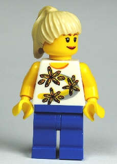 City Female 130 (Yellow Flowers) - Lego City / Town Minifigure