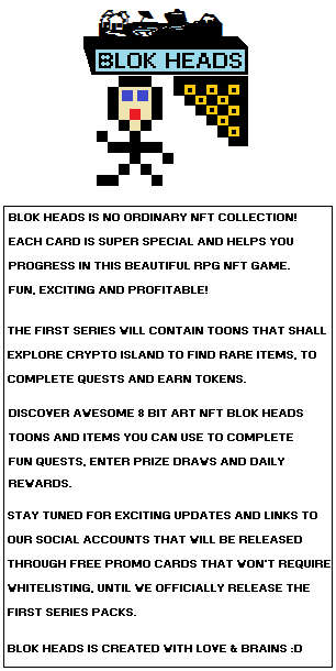 Blok Heads NFT (2) Mars Droid 1/222 Rare Toon (WAX Wallet) FREE SHIPPING