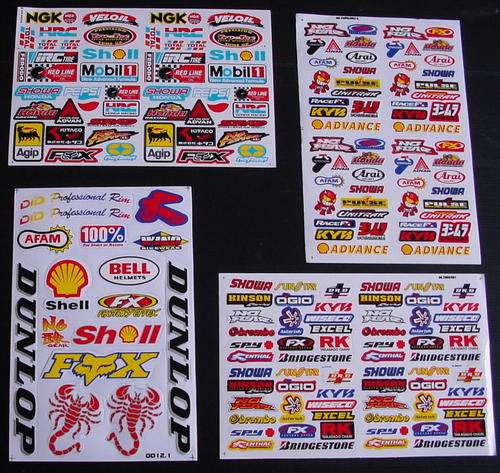 4 SHEETS STICKERS VINYL MONSTER ENERGY BMX RALLY ATV MOTO RACING BJ