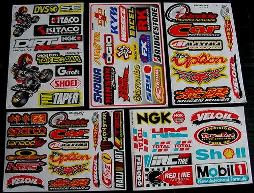 5 SHEETS STICKERS VINYL MONSTER ENERGY BMX GO KART ATV MOTO RACING KB