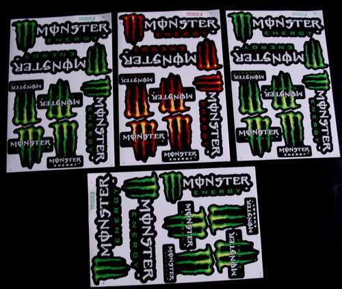 4 SHEETS STICKERS VINYL MONSTER ENERGY BMX OFF ROAD ATV PIT BIKE MOTO CROSS KE