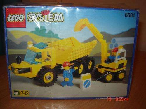 Lego construction dump truck plus loader