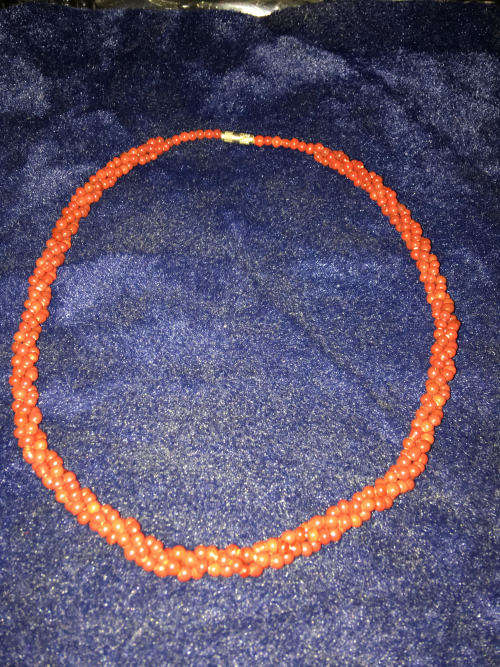 Coral colour necklace