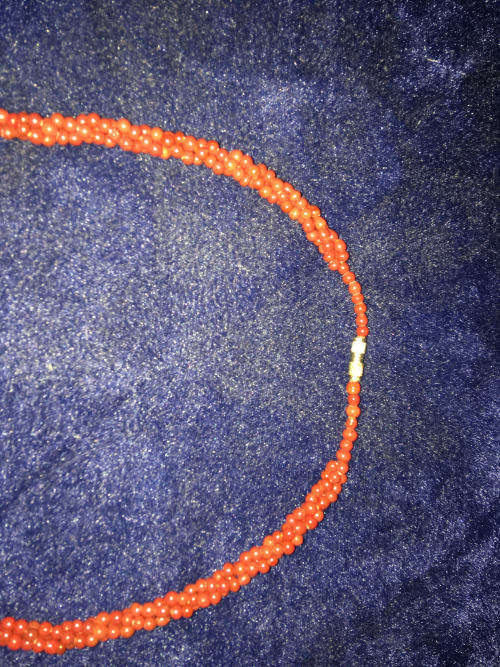 Coral colour necklace