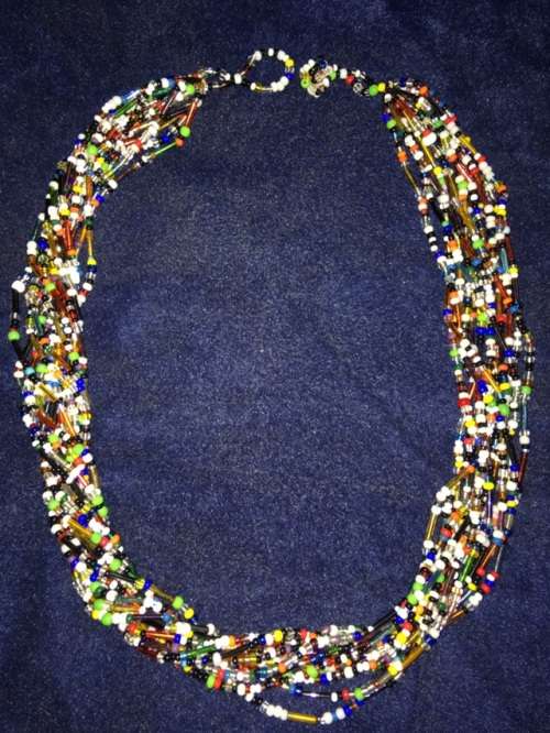 African multi strand twisted necklace