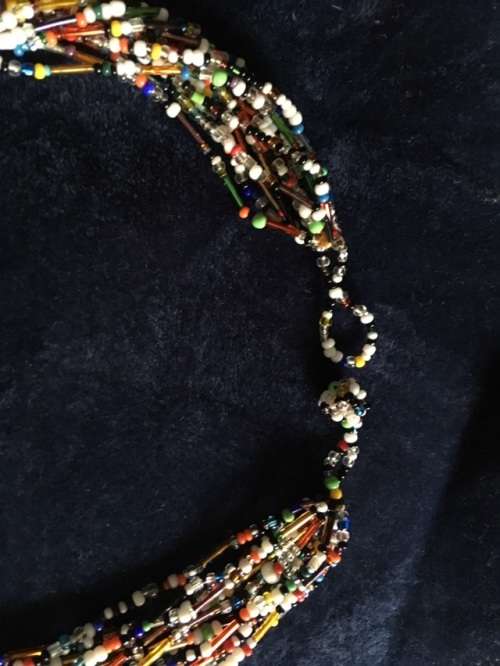 African multi strand twisted necklace