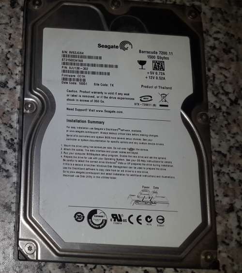 1500Gb (1.5TB) Seagate Barracuda 7200.11