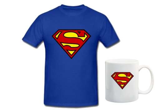 Superman t-shirt and mug combo