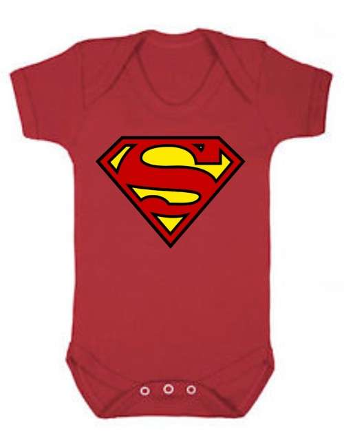 Red superman baby grow - 0-3 ONLY