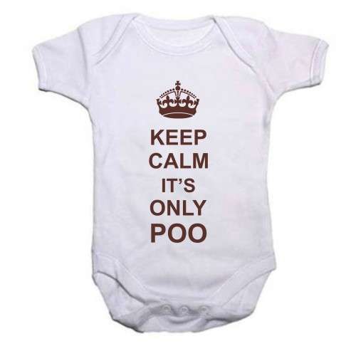Keep Calm it's only poo baby grow - ONLY 3-6 months Available