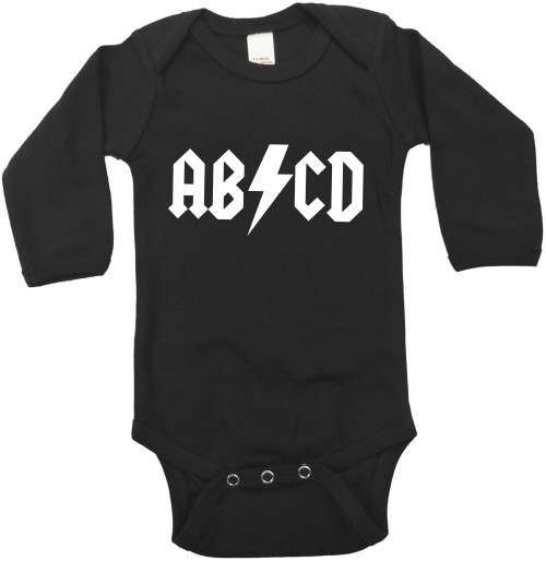 ABCD black baby grow