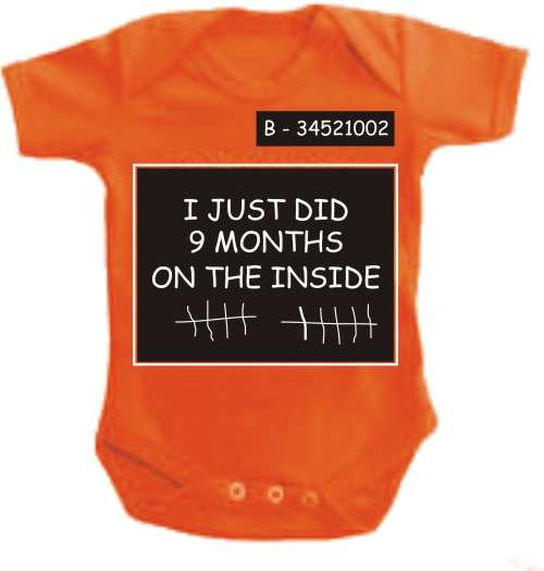 9 months on the inside orange baby grow