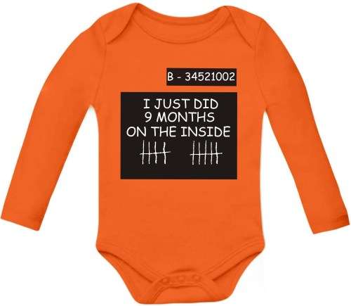 9 months on the inside orange baby grow