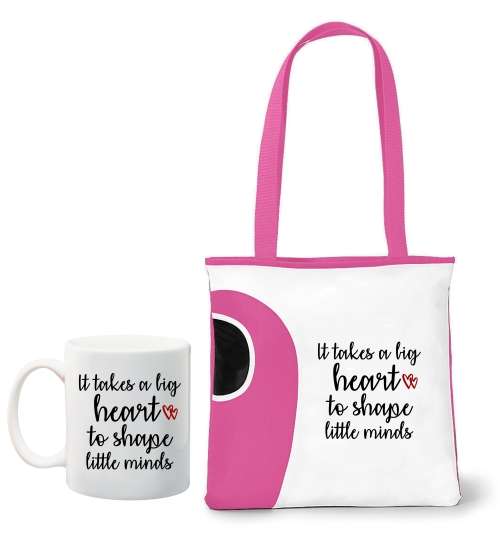 **BLACK FRIDAY PROMO**Teacher gift - It takes a big heart to shape little minds tote and mug combo