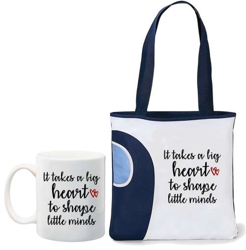 **BLACK FRIDAY PROMO**Teacher gift - It takes a big heart to shape little minds tote and mug combo