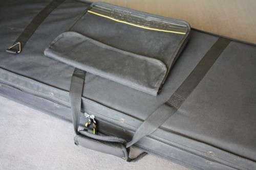 Square Bass Guitar Hard Case - Black Canvas Covered