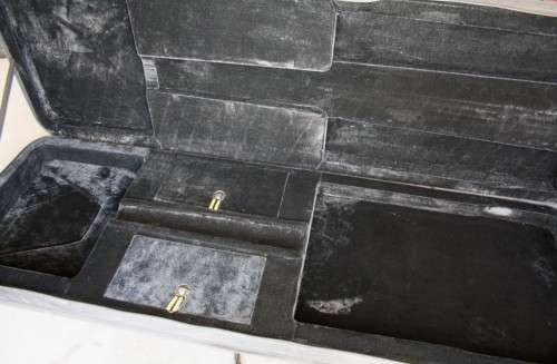 Square Bass Guitar Hard Case - Black Canvas Covered