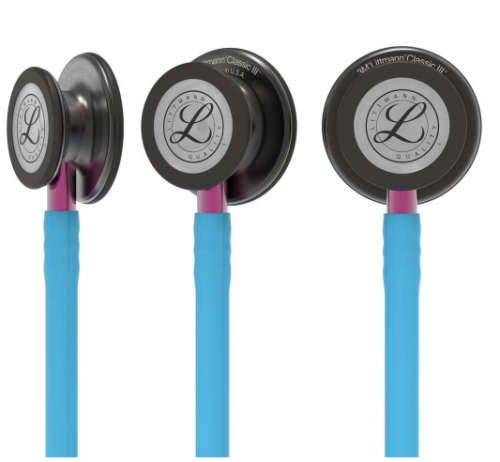 Littmann Classic III SE: Turquoise Tube Smoke Finish Pink Stem(FREE SHIPPING)