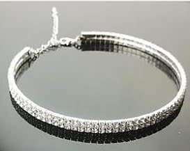 Choker with 2 lines of rhinestone diamantes