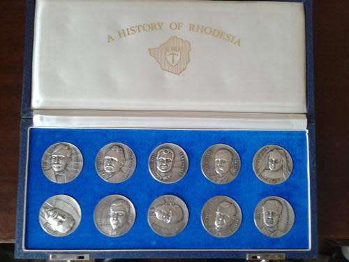 History of Rhodesia silver set