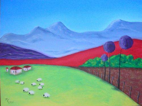 Pieter vd Westhuizen style paintings just MUCH MORE COLOURFUL!!