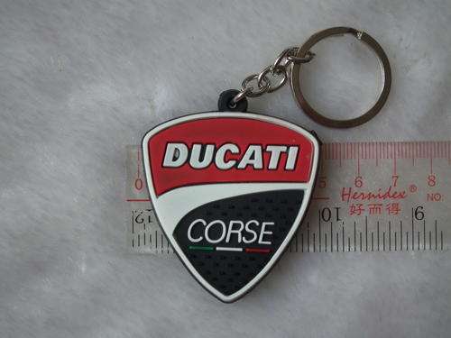 kiTki DUCATI badge logo motorcycle car keychain key chain soft plastic ring