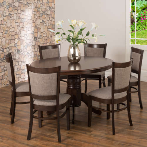 OLIVER 120CM DINING TABLE & 6X MANDY DINING CHAIRS *FREE SHIPPING*