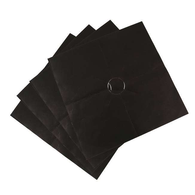 Honana 4PCS Kitchen Reusable Aluminum Foil Gas Stove Burner Cover Protector Liner Clean Mat Pad