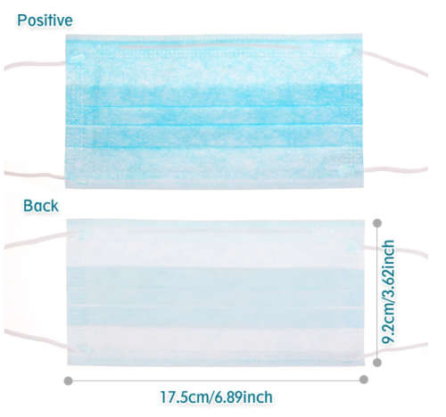 50Pcs Disposable Mouth Face Masks Face 3-layer Respirator Mask Dust-Proof Personal Protection