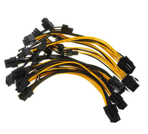 5Pcs PCI-E 6-pin To 2x 6+2-pin Power Splitter Cable PCIE PCI Express