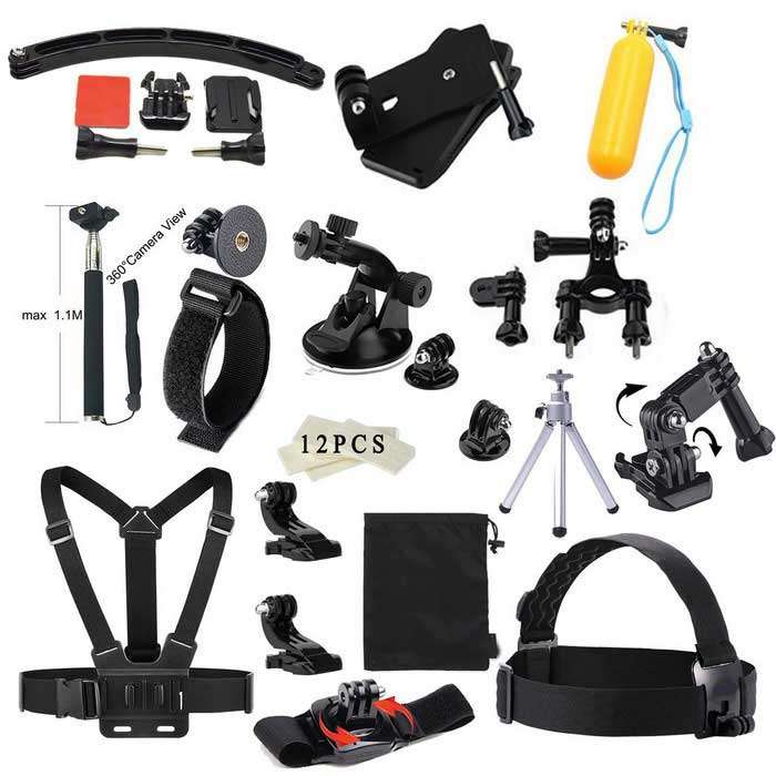 Pro 42-in-1 Accessories Basic Travel Kit for Gopro Hero 4Session/4 / 3+ / 3 / 2 / 1/Sjcam/Xiaomi YI