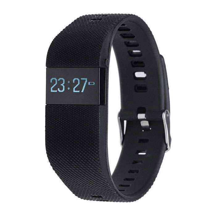 Multifunctional 0.44" Bluetooth Smart Bracelet - Black