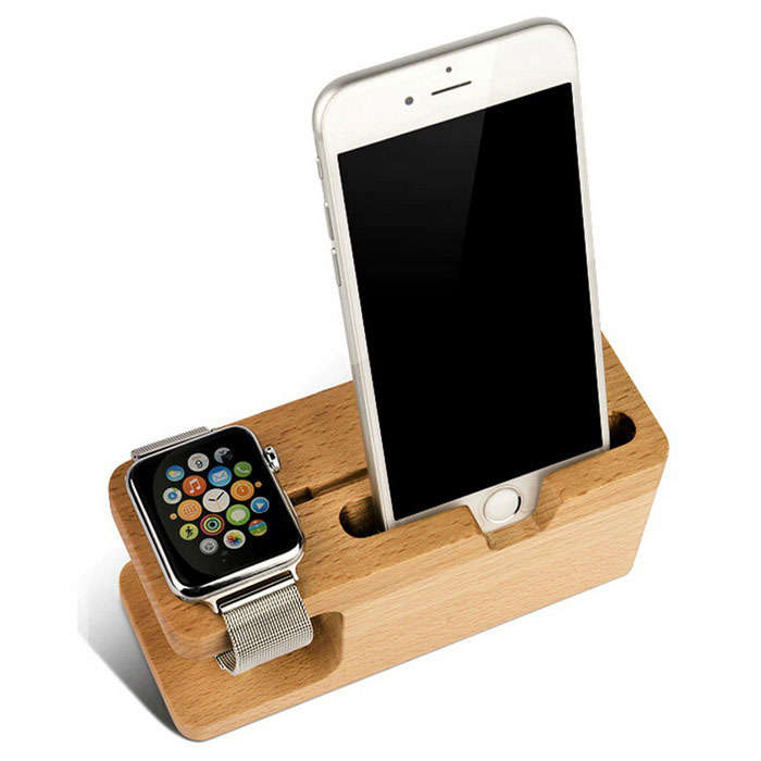 Charging Dock Wood Holder for APPLE Watch, IPHONE - Wood