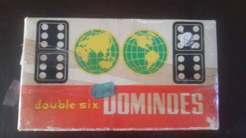1950's DOUBLE SIX DOMINOES (ORIGINAL PACKAGING) AND COMPLETE