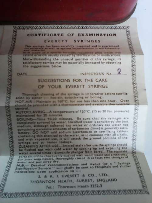 Rare !! 1959 Fitzsimons Complete Snake Bite Kit