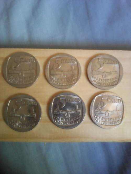 6 x 1994 Circulated Presidential Inauguration R5 Coins (All for one bid)