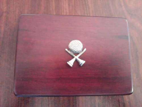 Retro Golf Playing Card Set In Wooden Box With Mahogany Finish