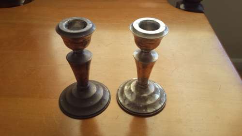 2 x Circa 50's / 60's SAG Solid Silver Candle Holders (Sold as one lot)