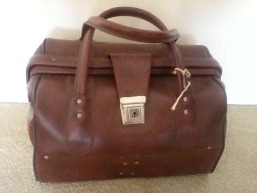Vintage Faux Leather Bowling Bag (For 6 Woods)