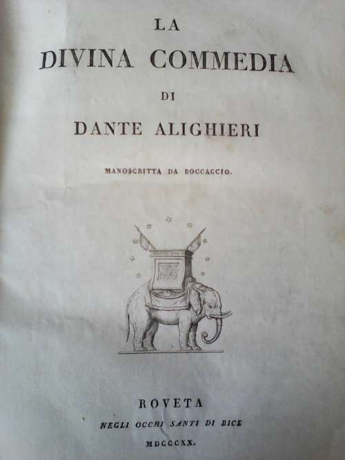 Circa 1820 Dante L A Divina Commedia (Large Leather Hardcover)