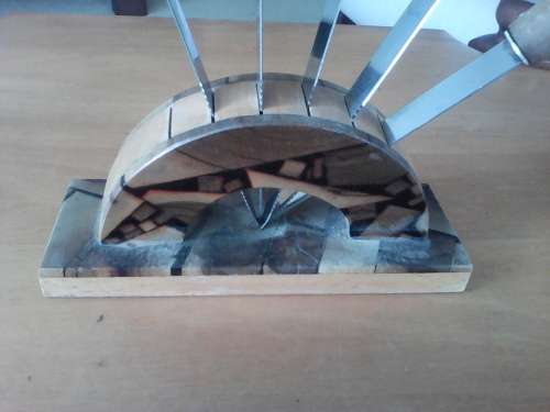 Touch Wood Ltd Israel Knives set in block of wood