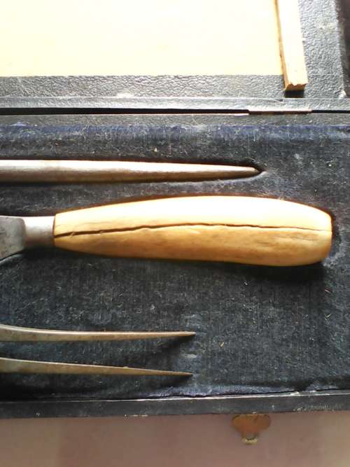 H. Samuel Sheffield Carving Set Circa Approx 1940's (Complete and original display box)