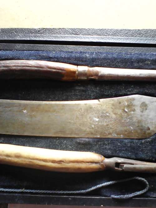 H. Samuel Sheffield Carving Set Circa Approx 1940's (Complete and original display box)