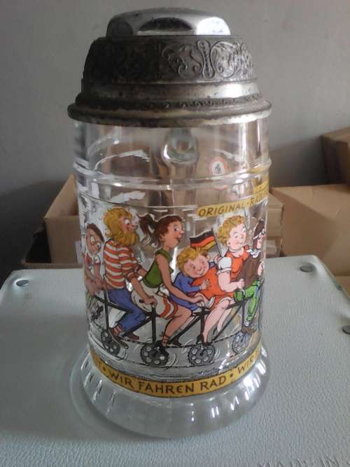 Rare Vintage West German BMF Beer Tankard with working Bell Mechanism (Near mint condition for age)