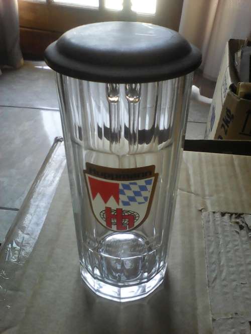 Original German "Bolling reg" Glass @ Pewter Tankard (Mint Condition)