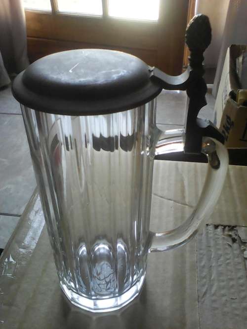 Original German "Bolling reg" Glass @ Pewter Tankard (Mint Condition)