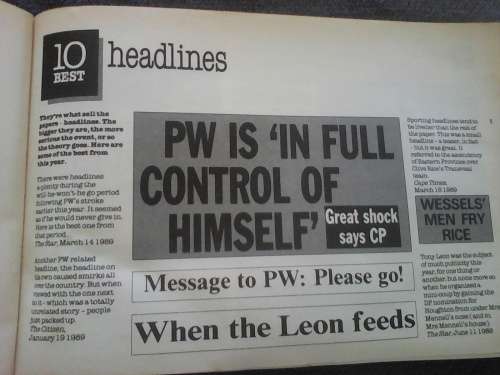 South Africa's 10 Best 1989 (Softcover) Jennifer Crwys - Williams