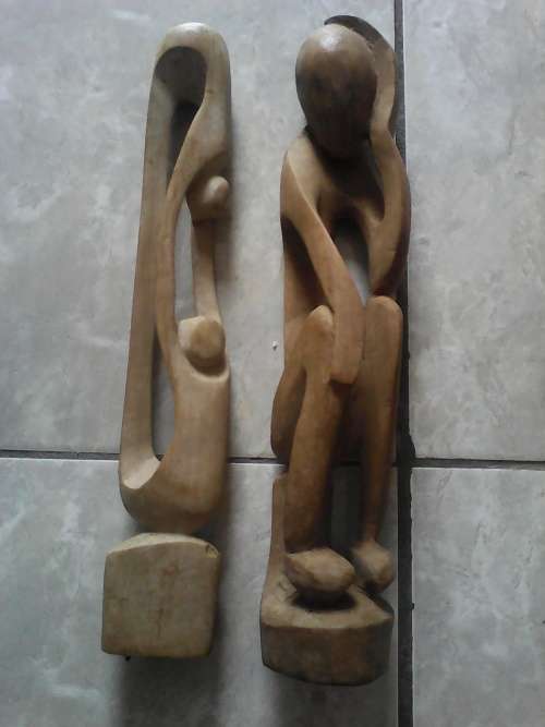 2 x African Wood Carvings - Sold as one Lot