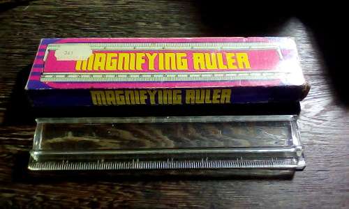 Vintage / Retro Magnifying Ruler in original Box
