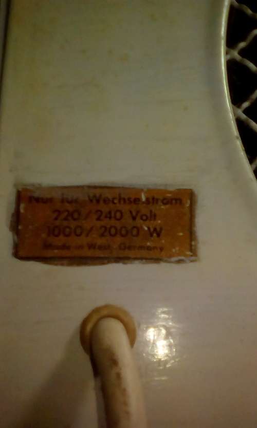 Vintage West German Fan Heater (Working)